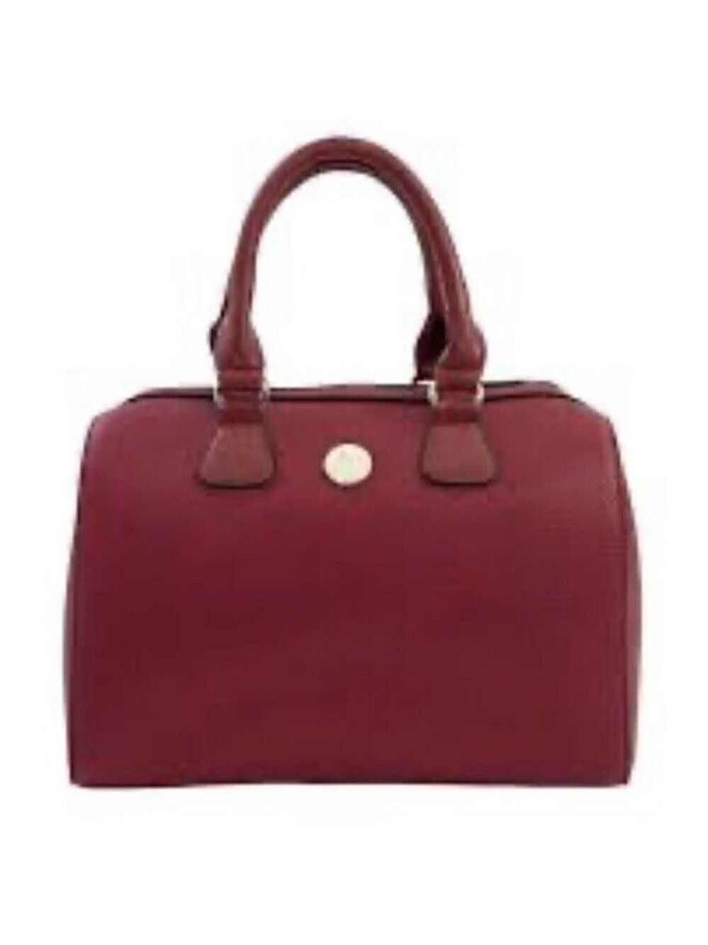 JM Jessica Moore Berry Pebbled Leather Venture Satchel